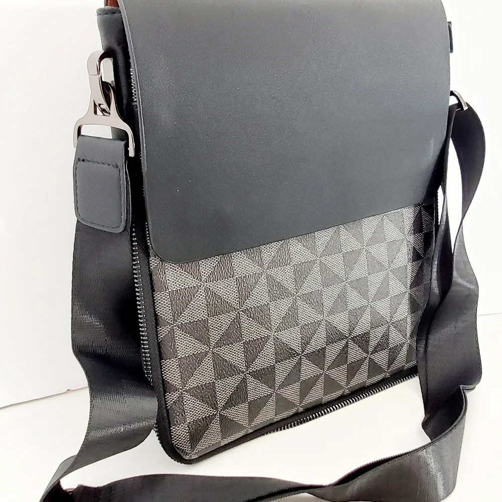 Classic Fashion Men's Black Messenger Expandable Crossbody Shoulder Bag - Picture 2 of 12